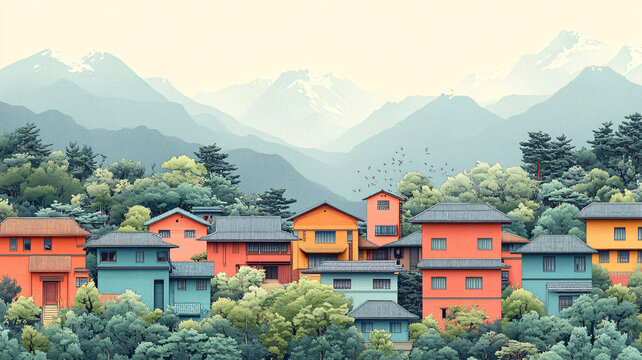 藏式村落風光