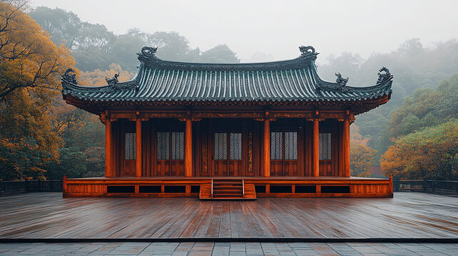 古色古香的傳統(tǒng)中式建筑庭院