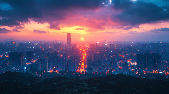 城市夜景燈火輝煌