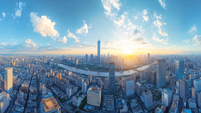 現(xiàn)代化大都市鳥瞰全景