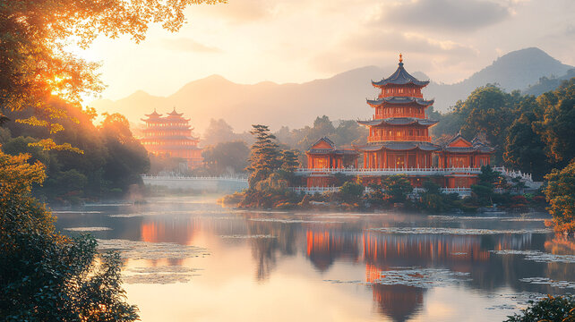 古色古香的傳統(tǒng)中式建筑風(fēng)景