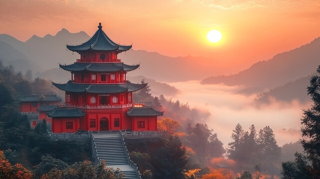 古色古香的傳統(tǒng)中式建筑風(fēng)景