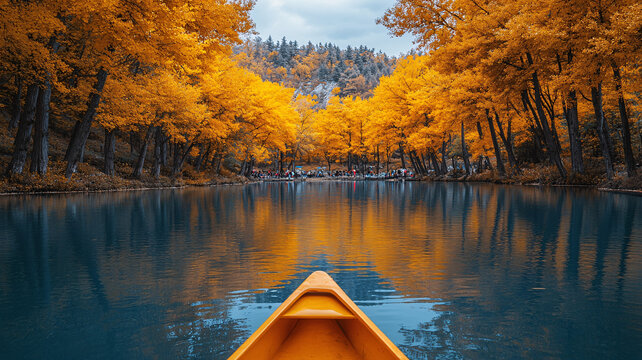 湖畔秋景