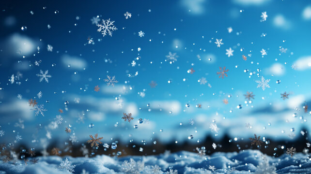 雪花飄落的天空