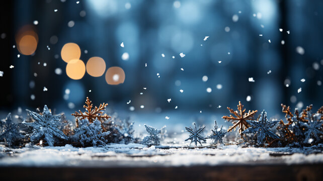 雪景中的雪花