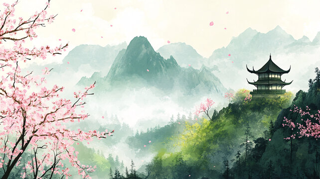 春日山林櫻花開(kāi)