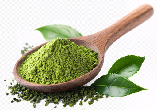 綠茶粉與綠葉
