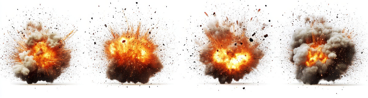 白色背景下爆炸效果圖集