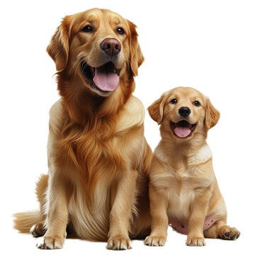 [免摳素材]金毛犬母子親子