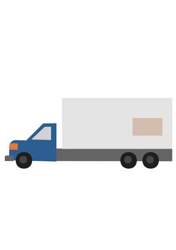 簡約卡通風(fēng)格貨運(yùn)卡車圖標(biāo)