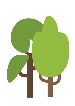 簡約風(fēng)雙樹矢量插畫