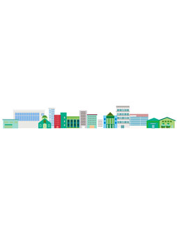 多彩扁平化城市建筑風(fēng)景