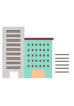 簡約風格城市建筑圖標
