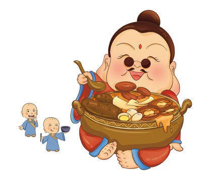 小和尚歡喜享用美味大餐