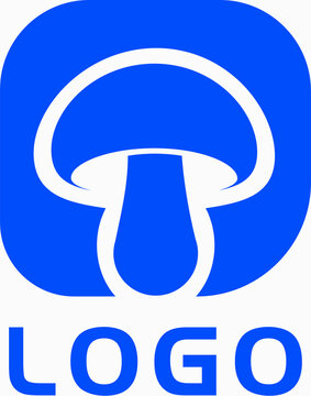藍(lán)色蘑菇造型簡約標(biāo)志