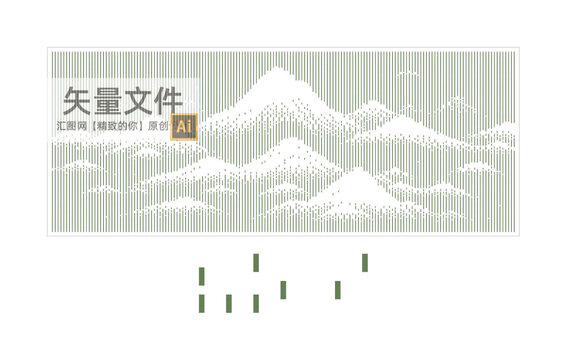 矢量線條山
