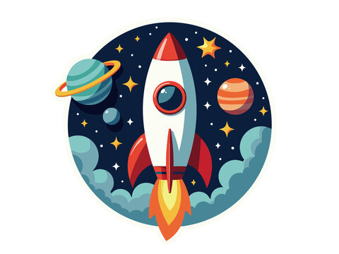 火箭遨游于夢幻星空