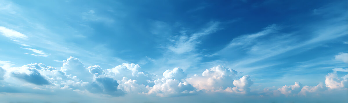 晴空萬里云霞美景
