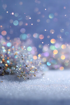夢(mèng)幻的冬季雪花背景圖