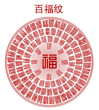 福字百福紋矢量稿