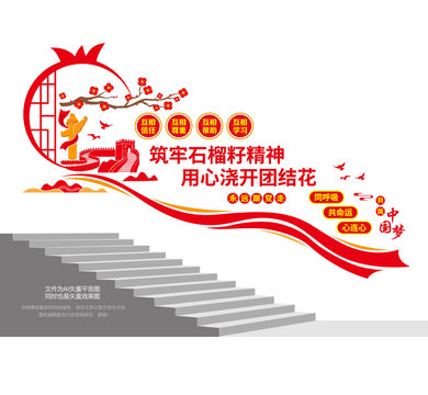 石榴籽精神民族團(tuán)結(jié)文化墻