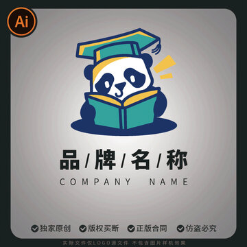 卡通學(xué)習(xí)教育商標(biāo)LOGO標(biāo)志讀書