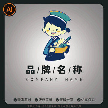 男孩廚師創(chuàng)新標(biāo)志LOGO繪畫盲盒圖片