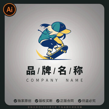 滑板插畫健身門頭潮牌流行產(chǎn)品企業(yè)形象