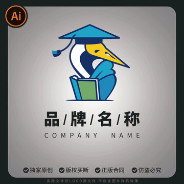 仙鶴教育讀書學(xué)習(xí)兒童標(biāo)志LOGO盲盒
