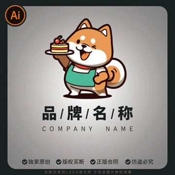柴犬蛋糕甜品糕點(diǎn)標(biāo)志LOGO盲盒圖形圖片