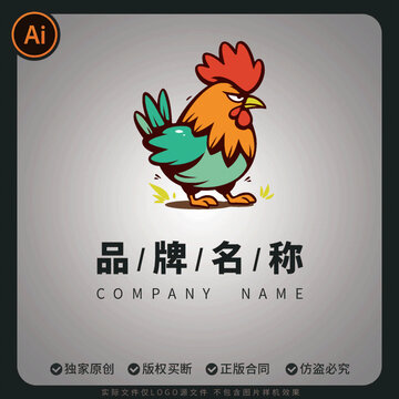 公雞LOGO矢量圖案設(shè)計標志招牌形象大使