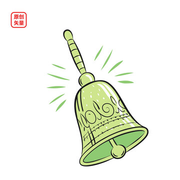手繪卡通風(fēng)格綠色小鈴鐺