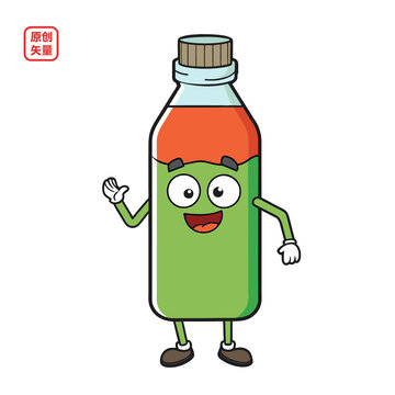 可愛卡通擬人飲料瓶形象