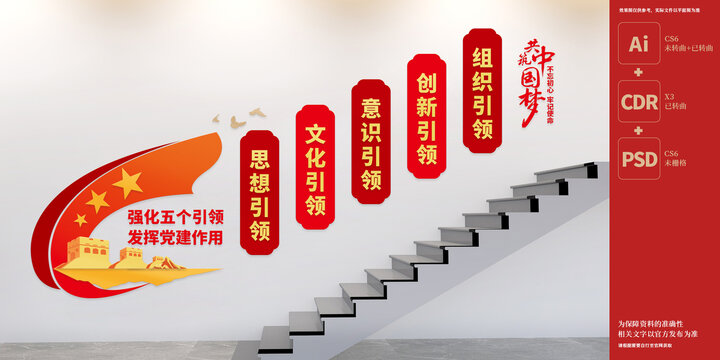 黨建引領(lǐng)樓梯文化墻