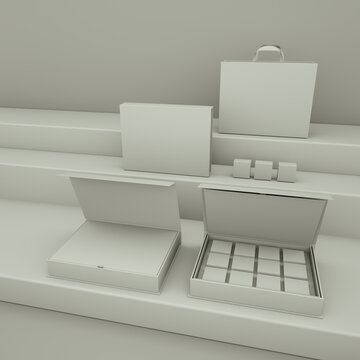 白色系列包裝盒展示模型