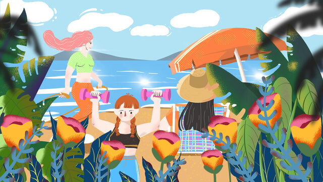 節(jié)日休閑海邊度假健身