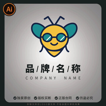 可愛(ài)卡通蜜蜂農(nóng)產(chǎn)品LOGO品牌標(biāo)志
