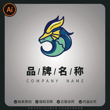 創(chuàng)意青龍形LOGO品牌標(biāo)志設(shè)計(jì)圖標(biāo)圖案