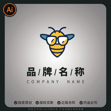 創(chuàng)意設(shè)計蜜蜂LOGO品牌標(biāo)志矢量