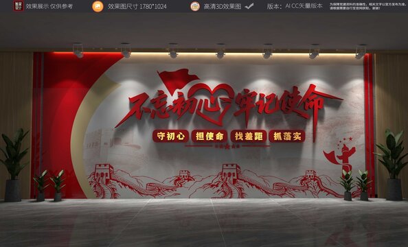 不忘初心牢記使命黨建文化墻