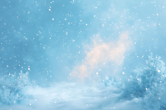 夢(mèng)幻冬日雪景圖畫