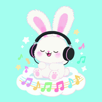 聽音樂兔子