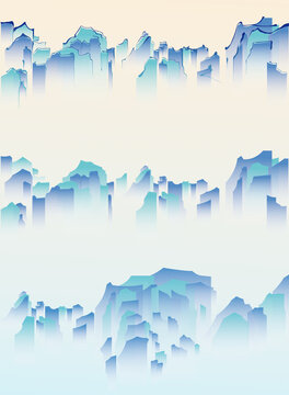 中國(guó)風(fēng)群山矢量插畫(huà)