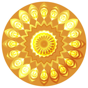 金色對(duì)稱花紋圓形圖案