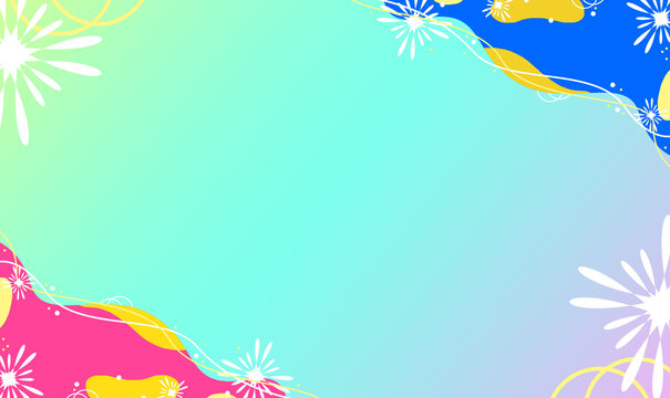 多彩漸變花卉邊框背景圖