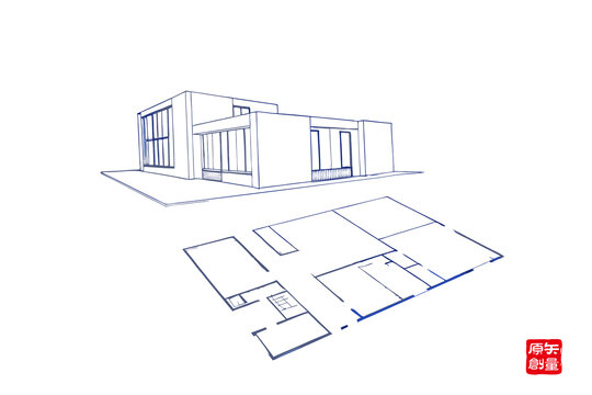現(xiàn)代簡約風格建筑手繪圖