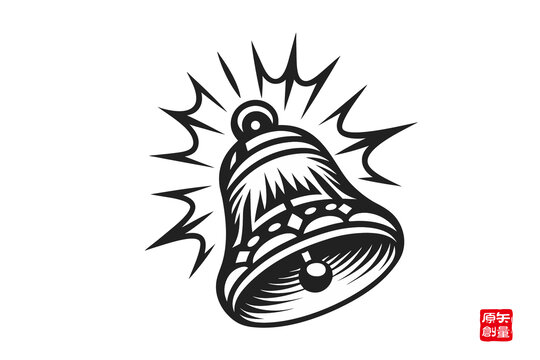 復(fù)古風(fēng)格的敲響鈴鐺圖案