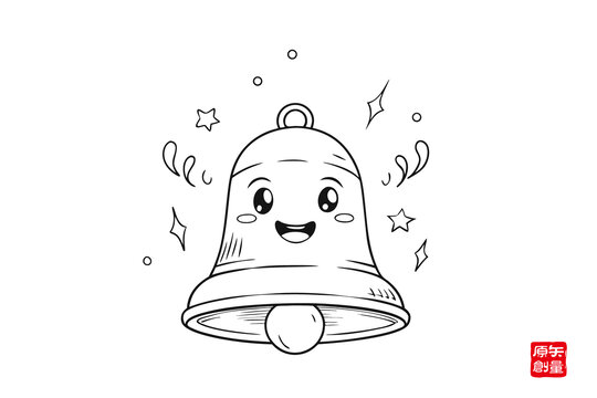 可愛(ài)卡通鈴鐺形象插畫(huà)