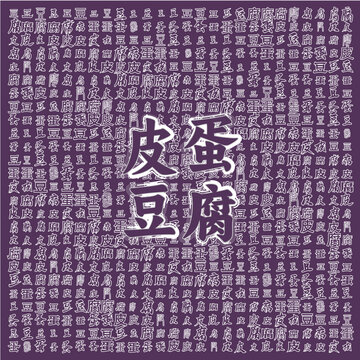 皮蛋豆腐文字裝飾圖案