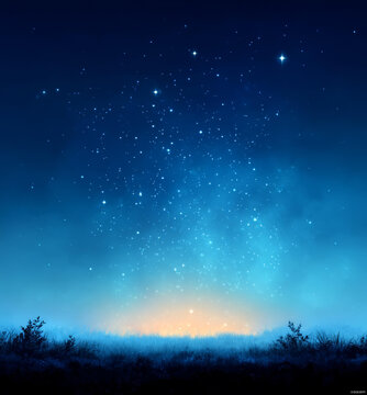 星空下的寧?kù)o草地